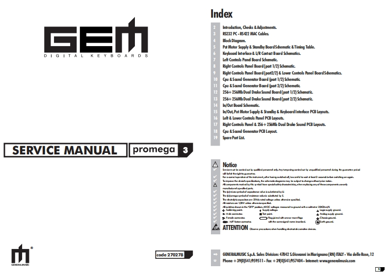 GEM_PROMEGA3_维修手册电器原理图