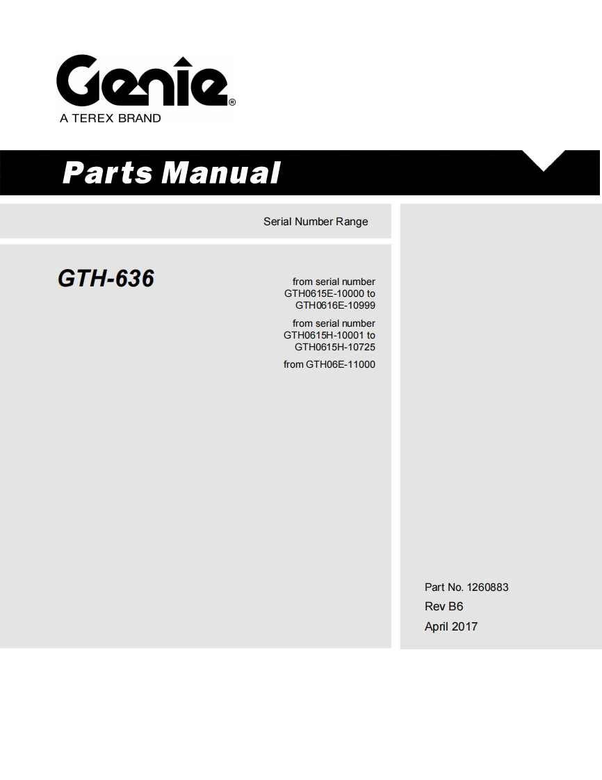 GENIE-GTH636_零部件手册