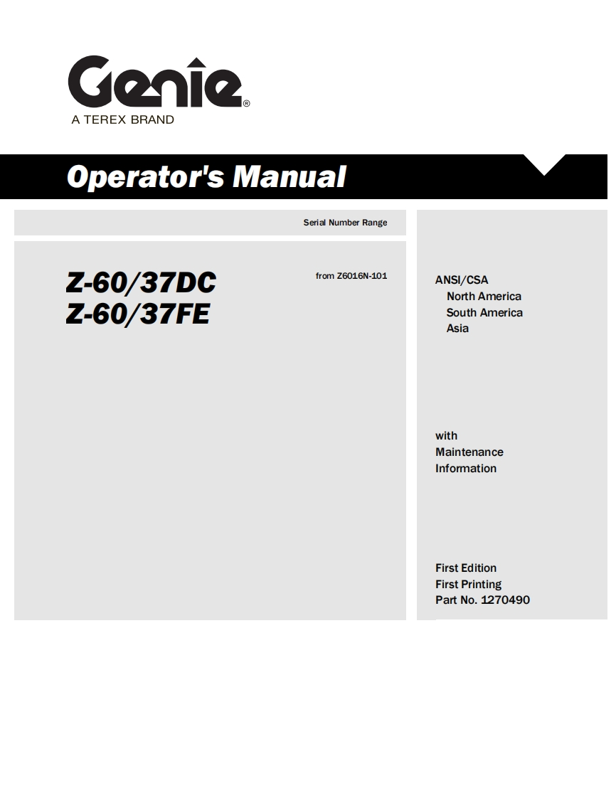 GENIE-z-60操作说明书手册