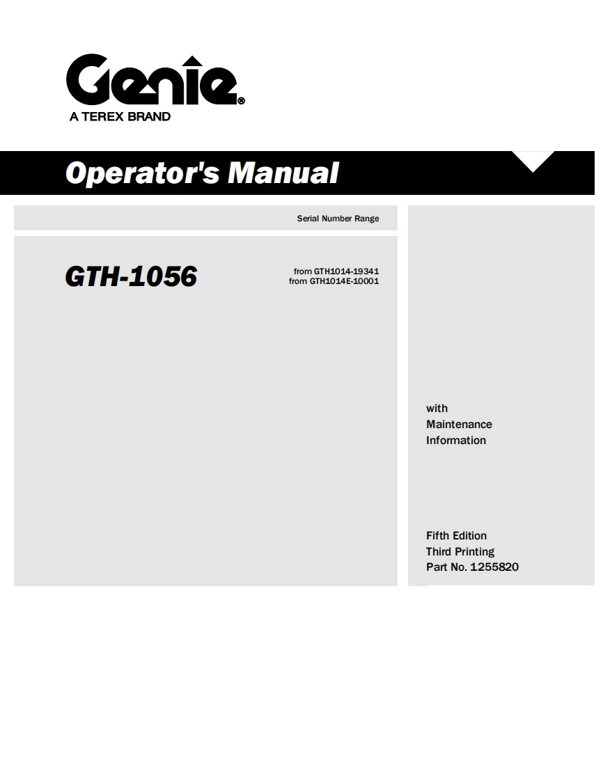 GENIE_GTH1056-1255820操作与维护手册