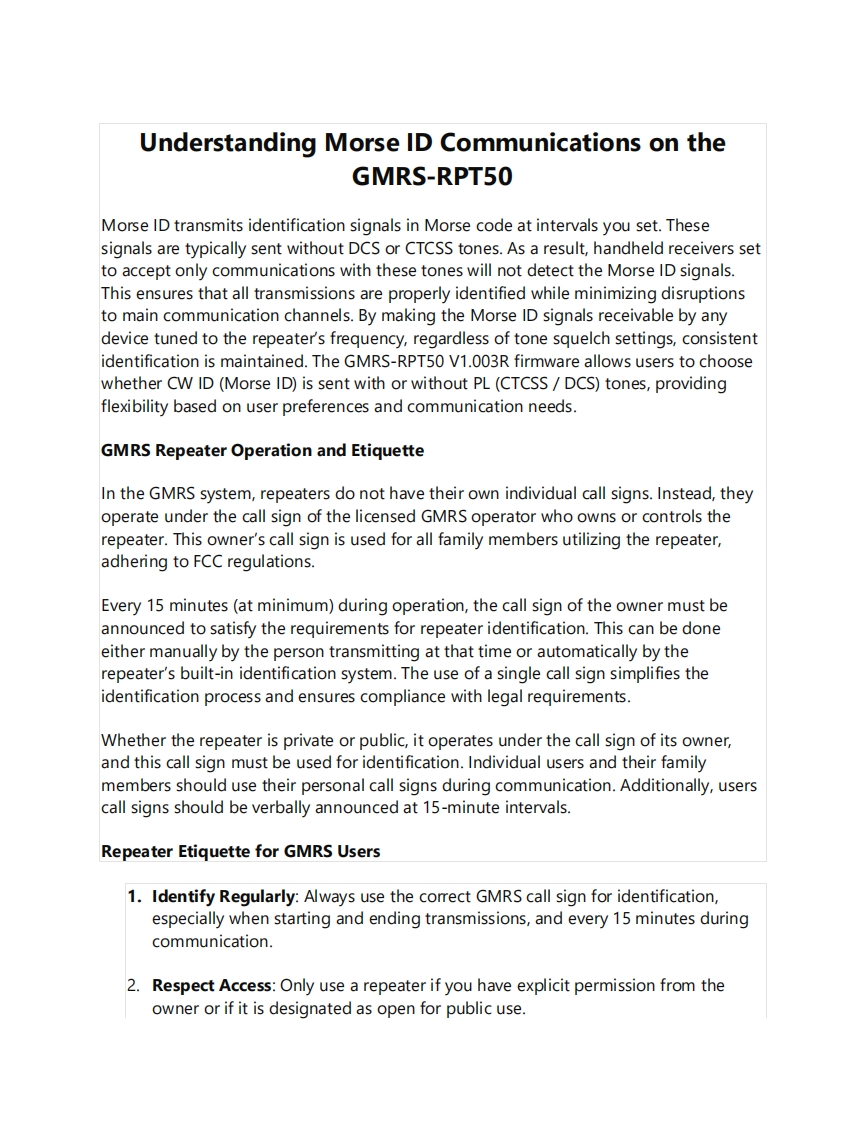 GMRS-RPT50-Morse-Guidelines