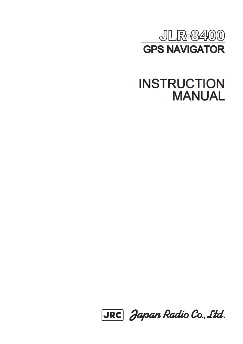 GPSnav-JRC-JLR-8400-安装操作说明书手册--29-8-2021