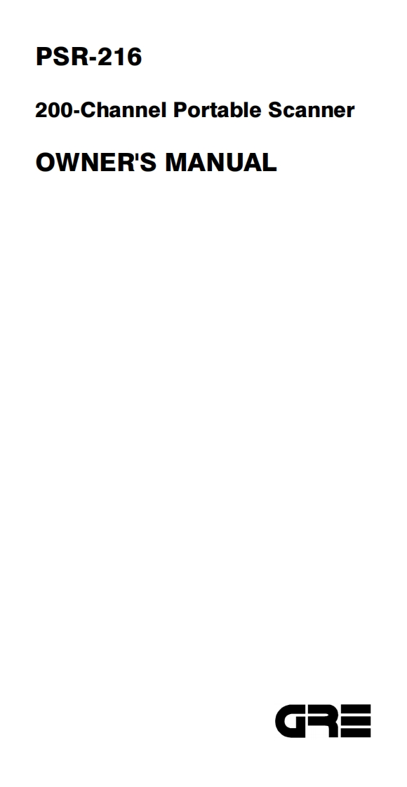 GRE_PSR-216_Manual操作说明书手册
