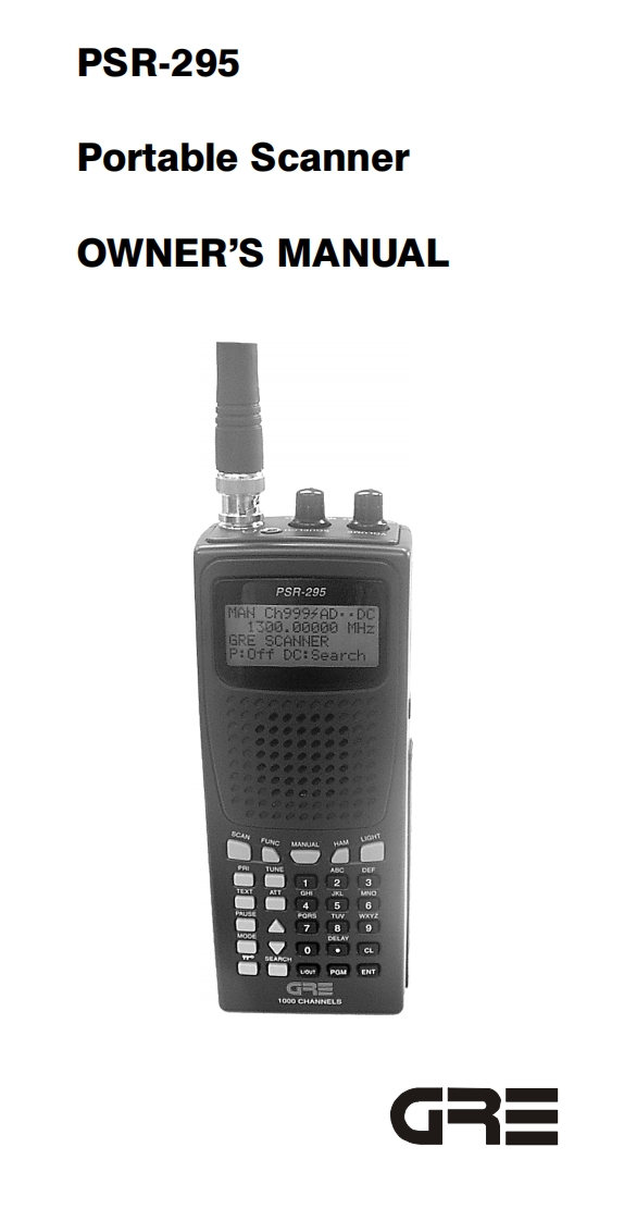 GRE_PSR-295_Manual操作说明书手册