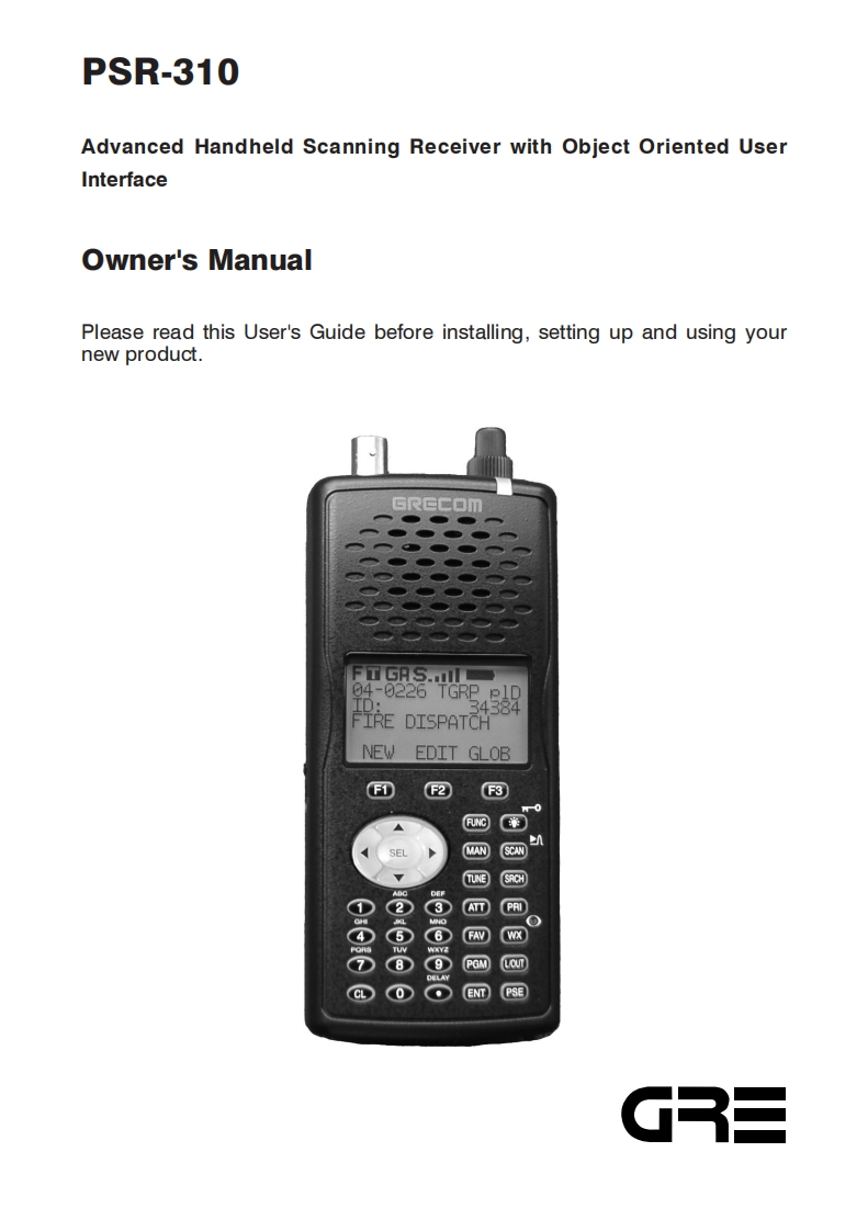 GRE_PSR-310_Manual操作说明书手册