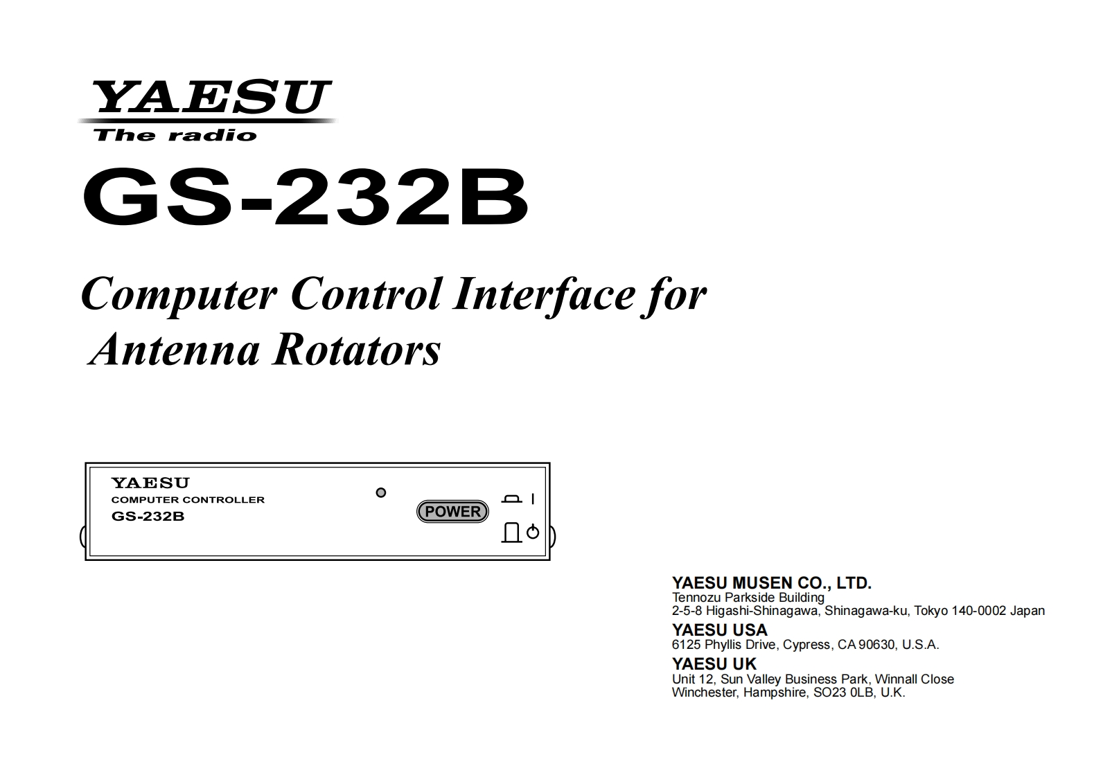 GS-232B_操作说明书手册_ENG_EAA14X105