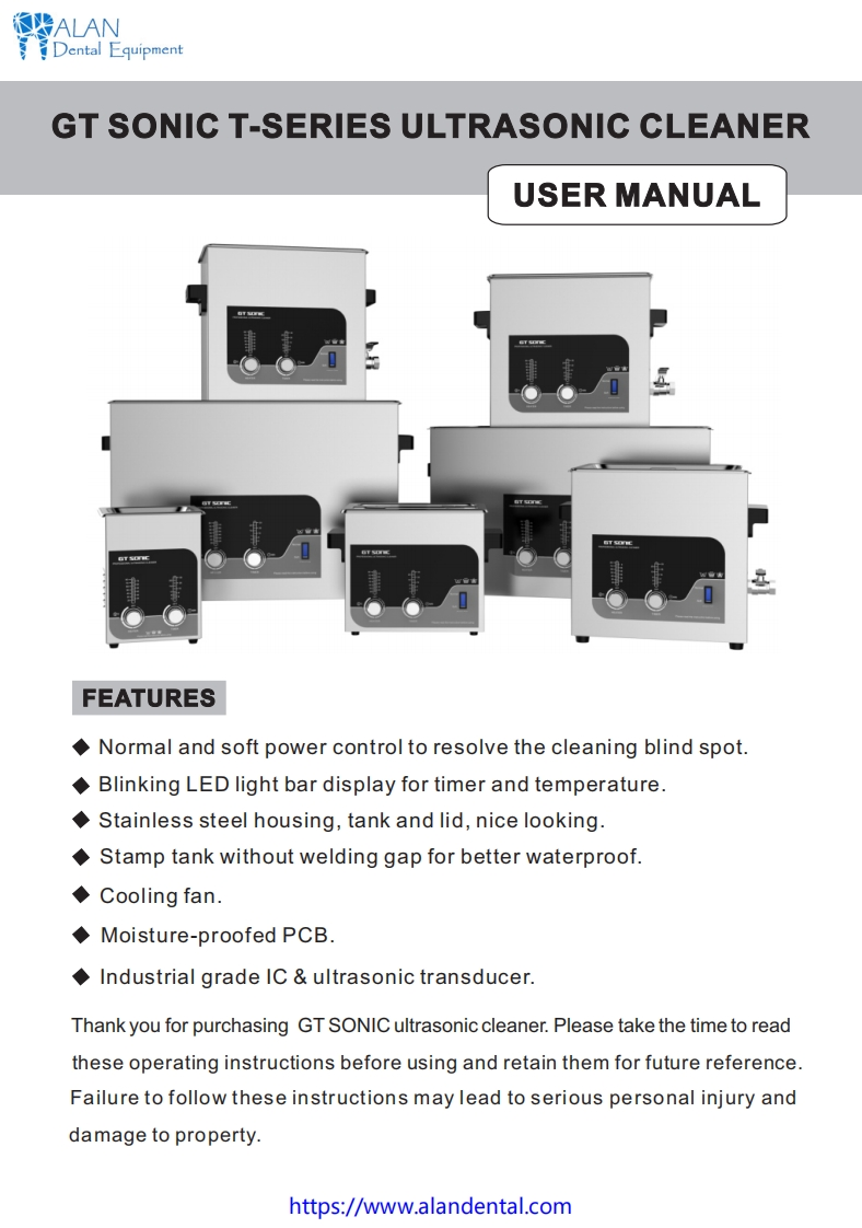 GT-SONIC-T-Series-Digital-Ultrasonic-Cleaner-操作说明书手册l
