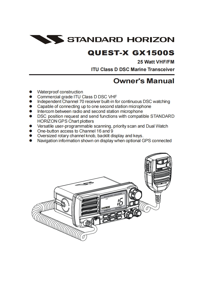 GX1500SOwners使用说明书手册