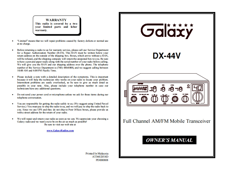 Galaxy_44V_2_Manual操作说明书手册