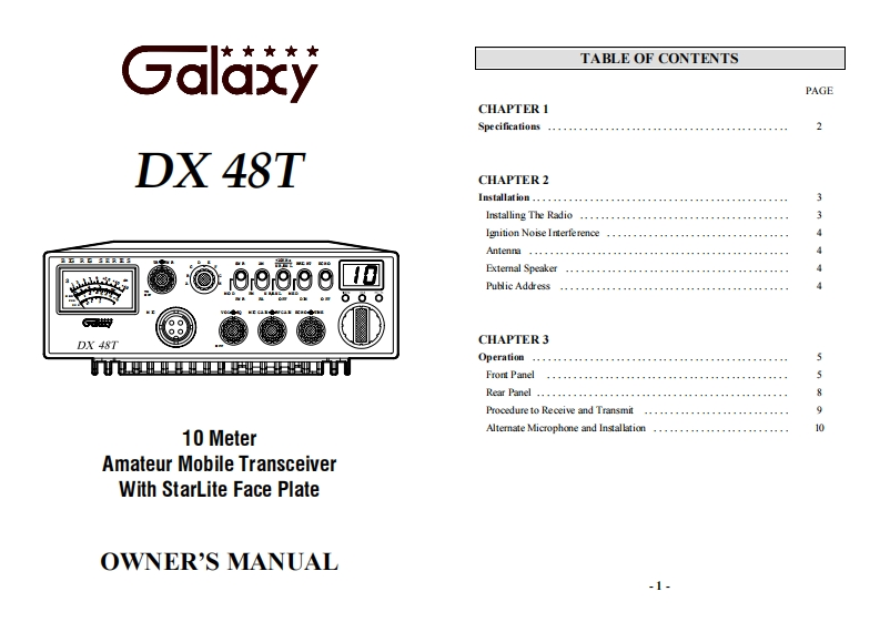Galaxy_48T_Manual操作说明书手册