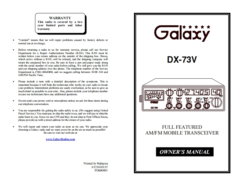 Galaxy_73V_Manual操作说明书手册