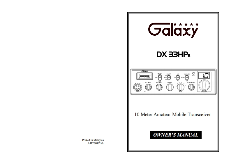 Galaxy_DX-33HP_2_Manual操作说明书手册