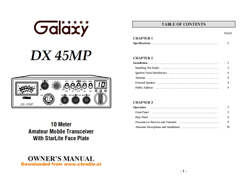 Galaxy_DX45MP_使用说明书手册