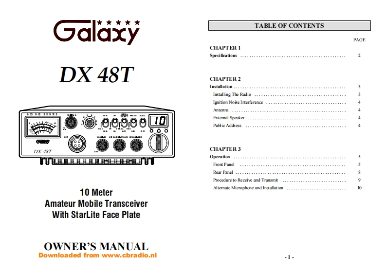 Galaxy_DX48T_使用说明书手册