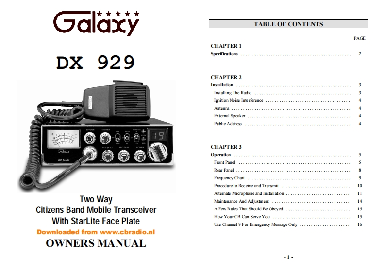 Galaxy_DX929_使用说明书手册