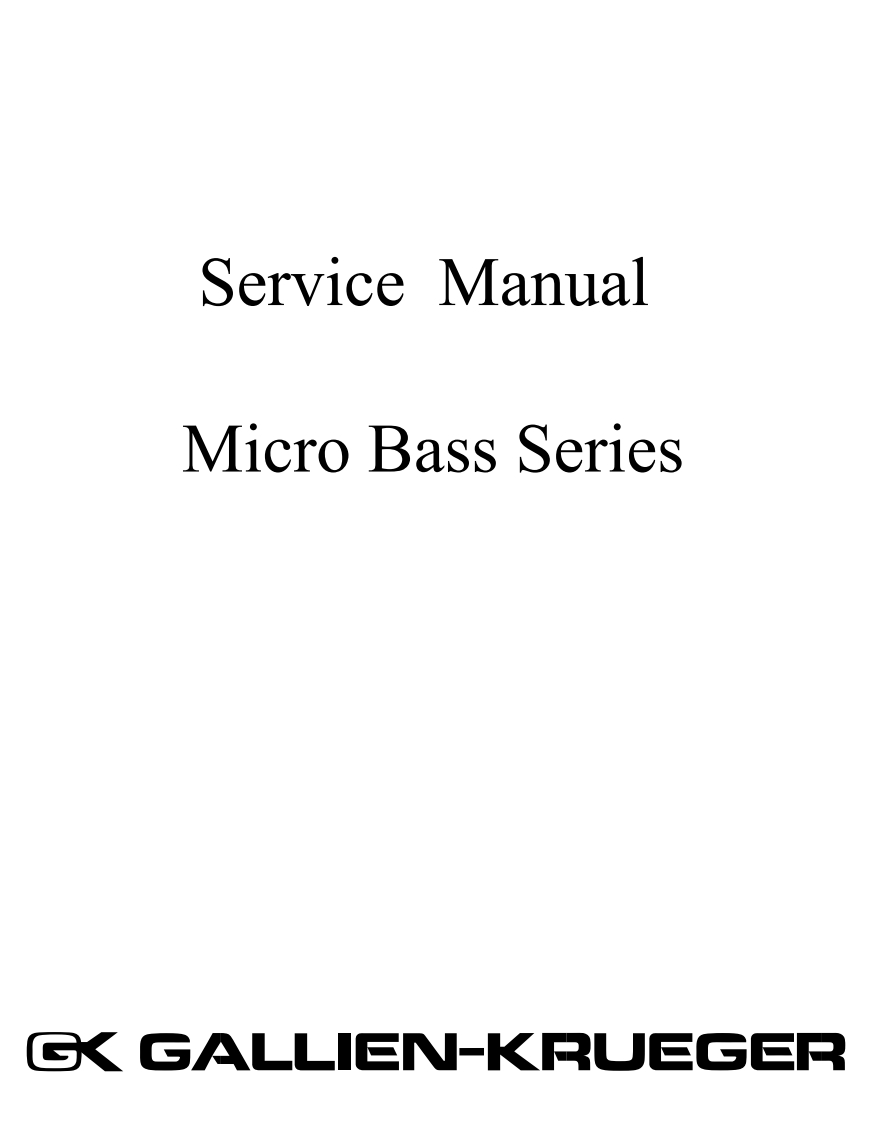 GallienKrueger-MBSeries-pwr-维修说明书手册含电器原理图