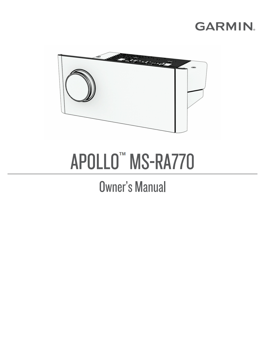 GarminFusionApolloMS-RA770MarineStereowithBuilt-inWi-Fi(010-01905-00)Manual