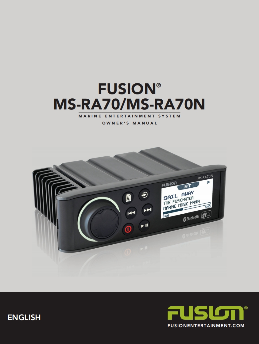 GarminFusionMS-RA70MarineStereowithBluetooth(010-01516-01)Manual