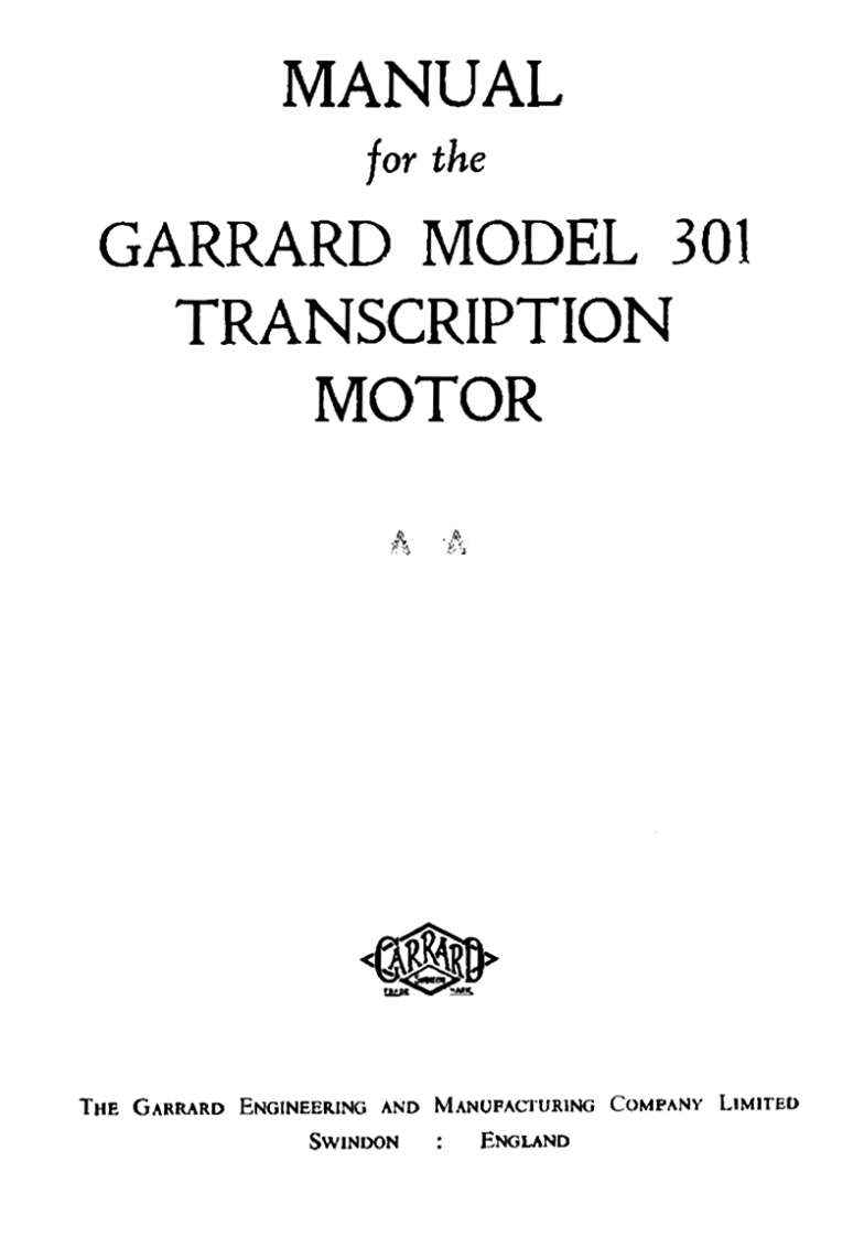 Garrard-301-tt-维修说明书手册含电器原理图3