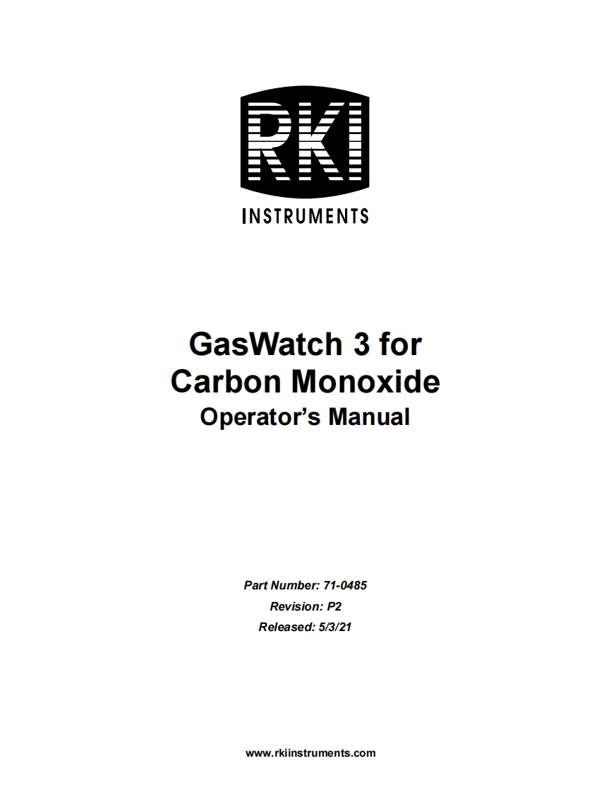 GasWatch_3_for_CO_手册说明书指南