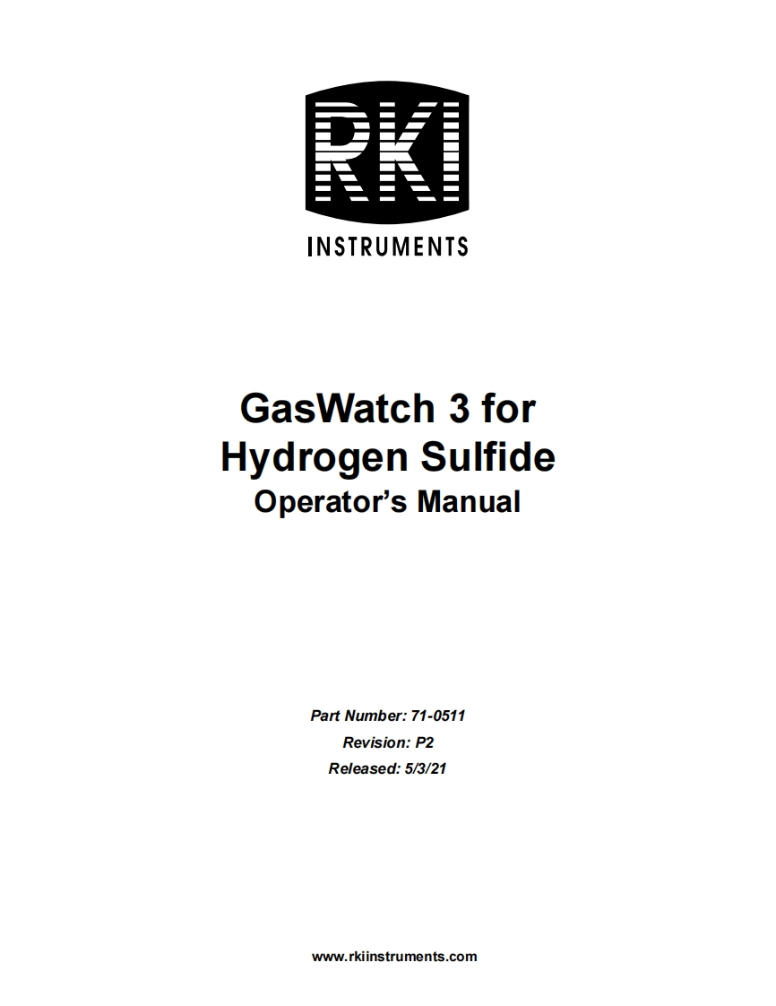 GasWatch_3_for_H2S_手册说明书指南