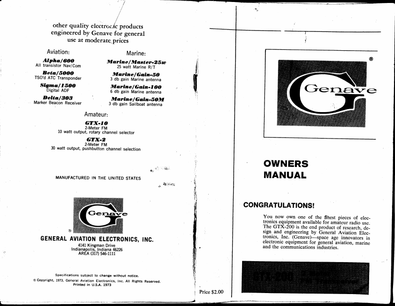 Genave_GTX-200_manual操作说明书手册