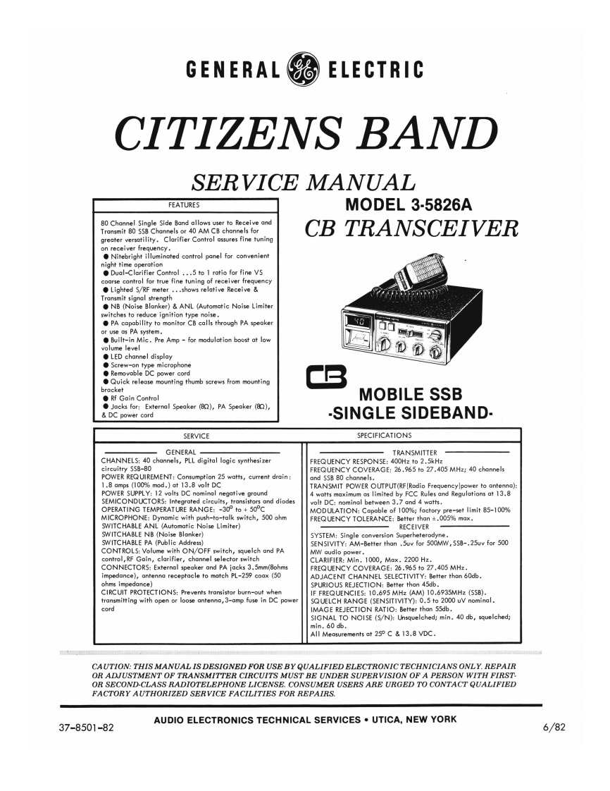 General-Electric_3-5826A_(Service-Manual维修手册电器原理图)