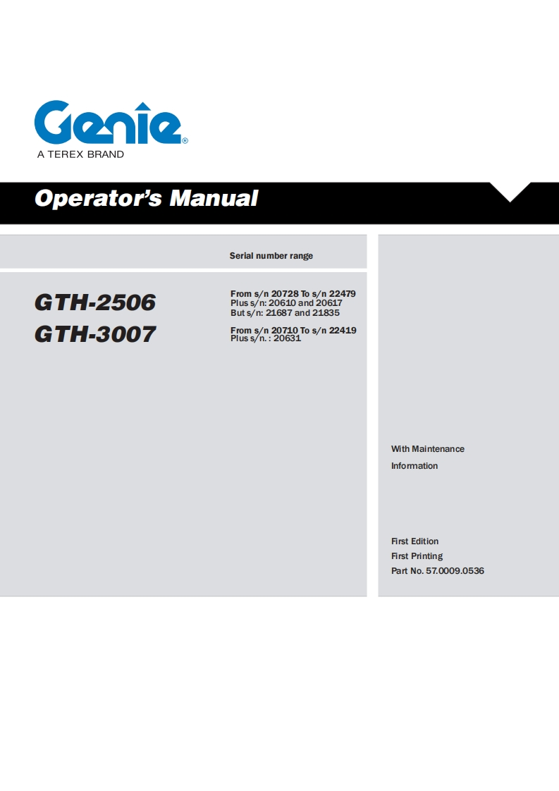 Genie-2506-Operations-Manual操作与维护保养说明书手册