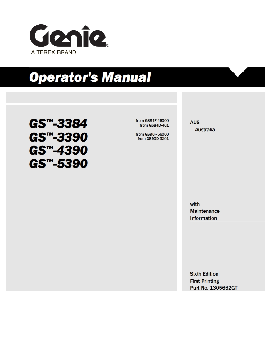 Genie-33884RT-Operators-Manual操作与维护保养说明书手册