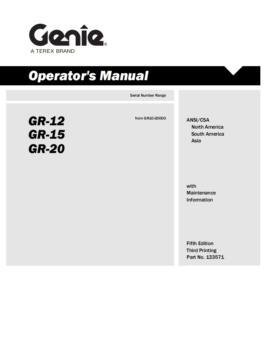 Genie-GRC-12-Operators-Manual操作与维护保养说明书手册