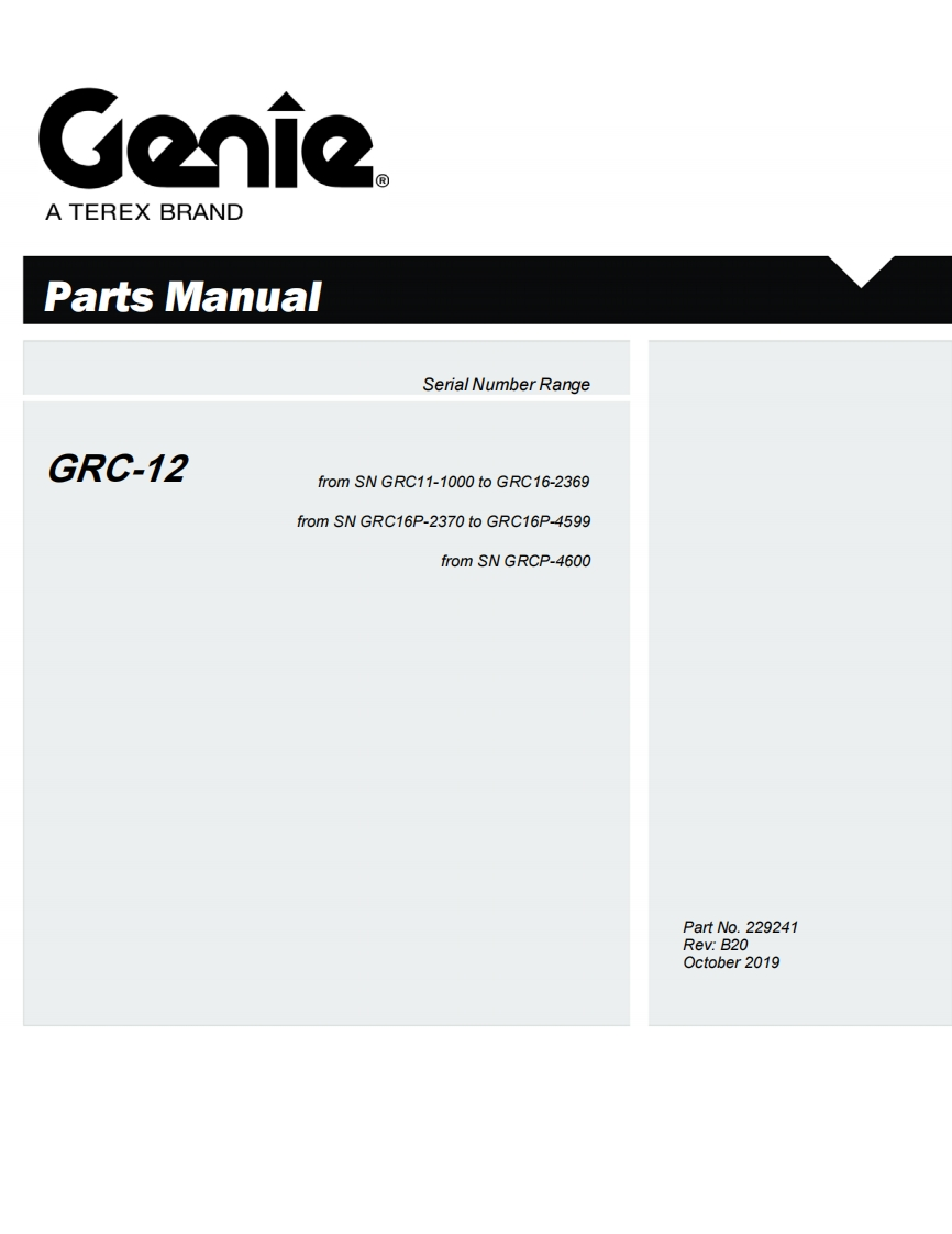 Genie-GRC-12-parts-manual操作与维护保养说明书手册
