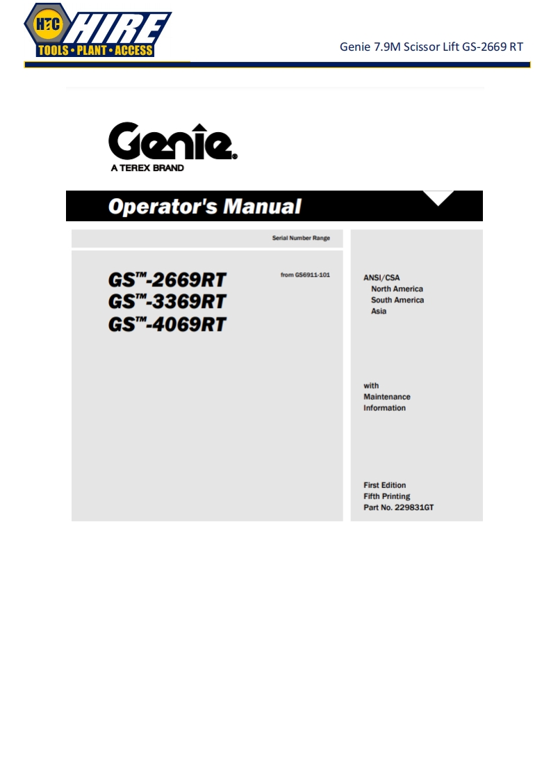 Genie-GS2669-Manual操作说明书手册-HTC-1