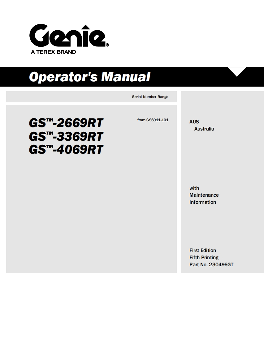 Genie-GS4049rt-Operations-Manual操作与维护保养说明书手册