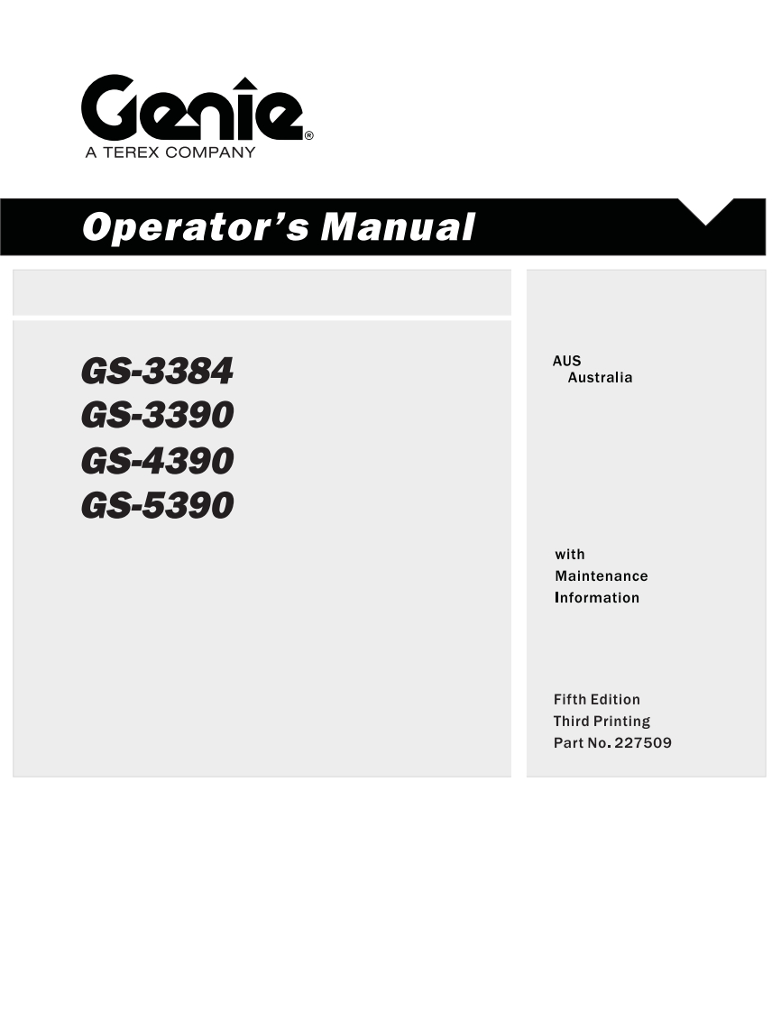 Genie-GS4390RT-Operations-Manual操作与维护保养说明书手册