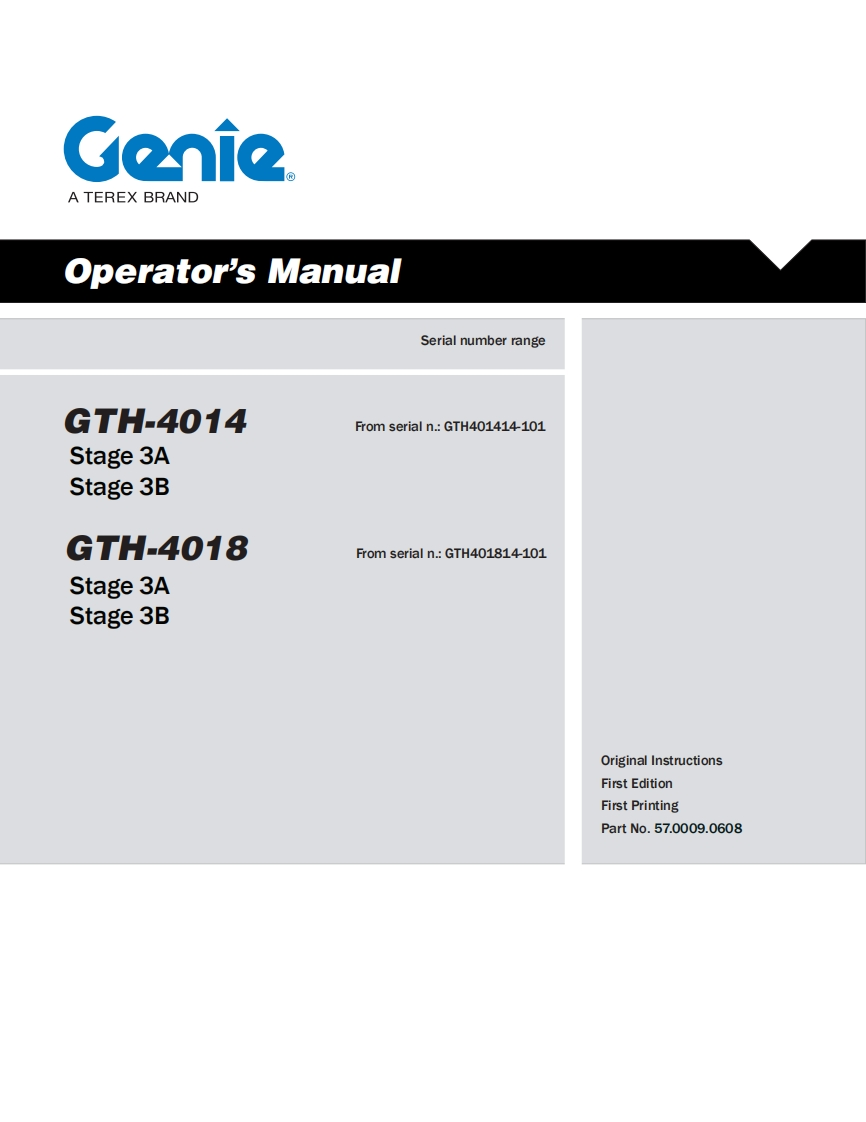 Genie-GTH-4018-Operations-Manual操作与维护保养说明书手册
