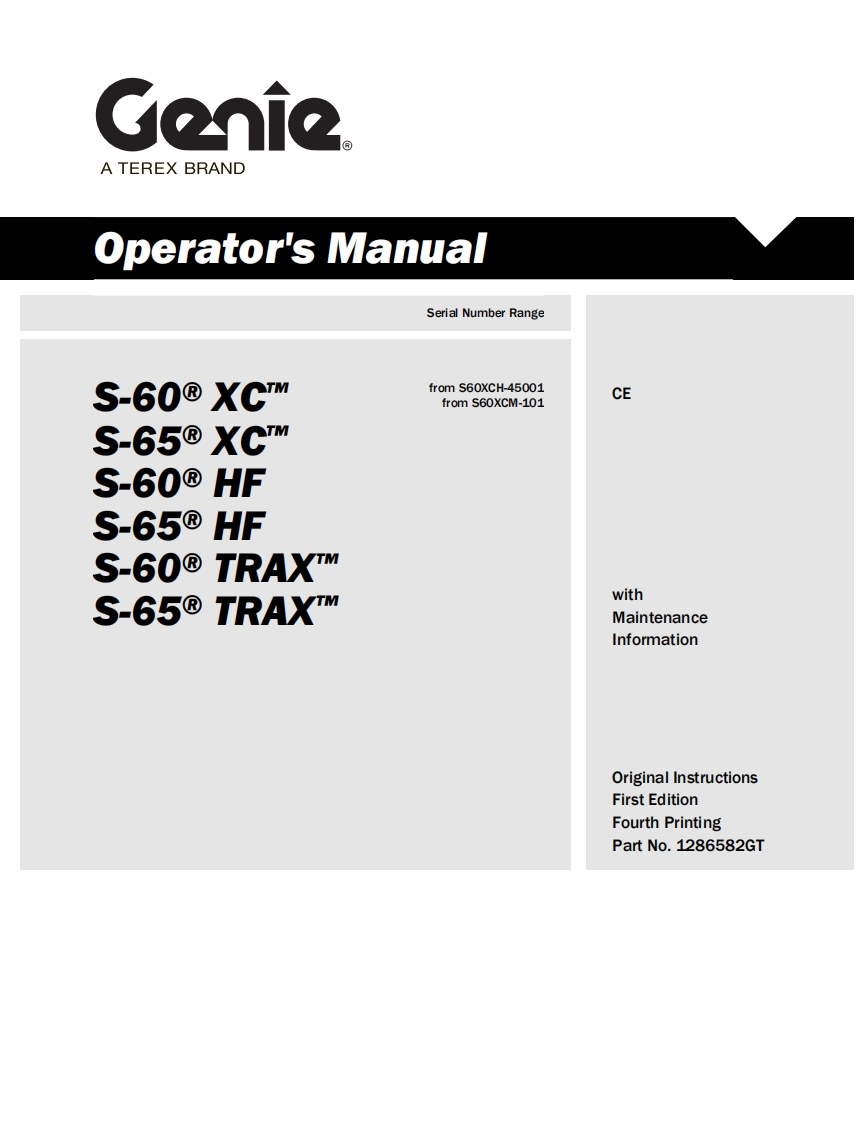 Genie-S-65XC-Operations-Manual操作与维护保养说明书手册