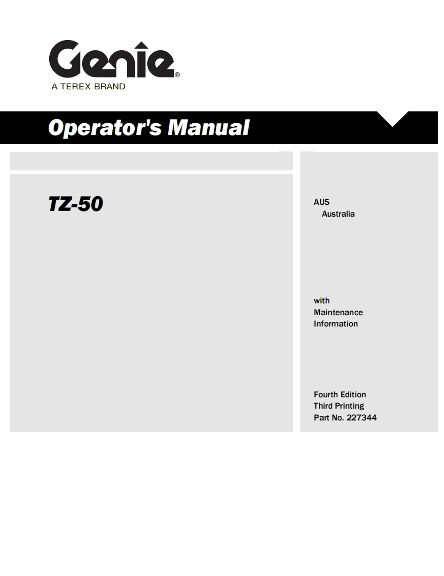 Genie-TZ50-Operations-Manual操作与维护保养说明书手册