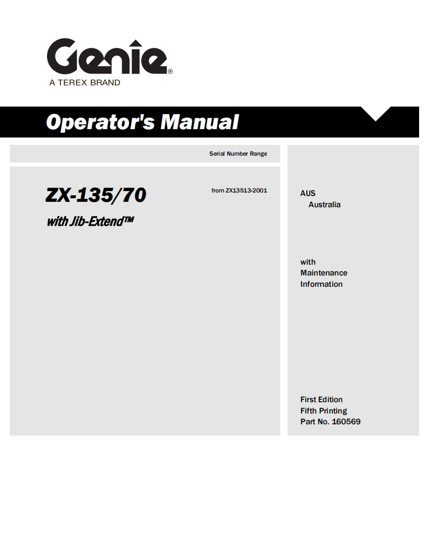 Genie-Z135-Operations-Manual操作与维护保养说明书手册