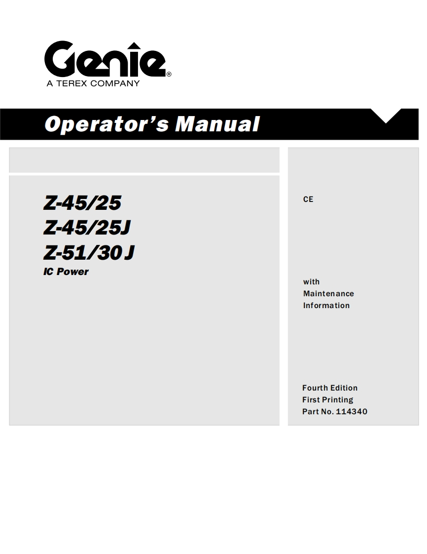 Genie-Z51-Operations-Manual操作与维护保养说明书手册