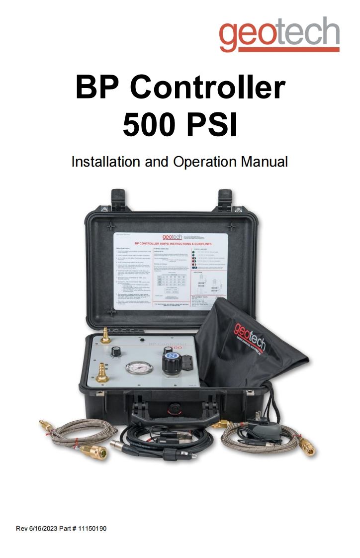 Geotech_BP_Controller_500PSI_使用说明书手册