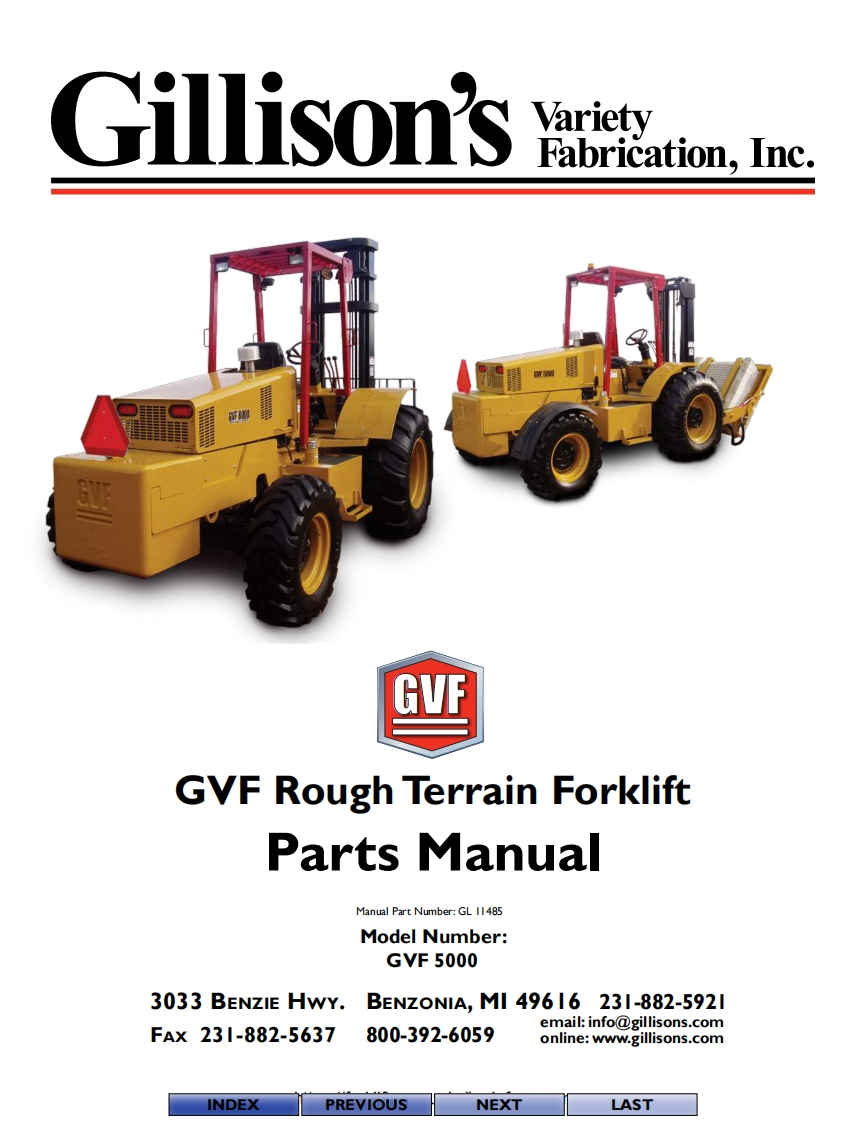 Gillison-GVF-Rough-Terrain-Forklift-零部件手册