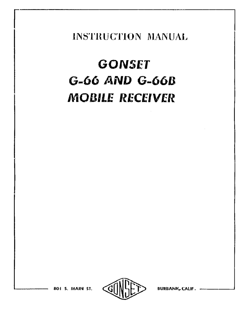Gonset_G-66-(Manual操作说明书手册)
