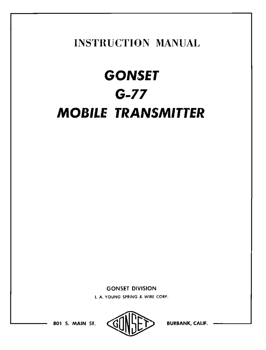 Gonset_G-77-(Manual操作说明书手册)