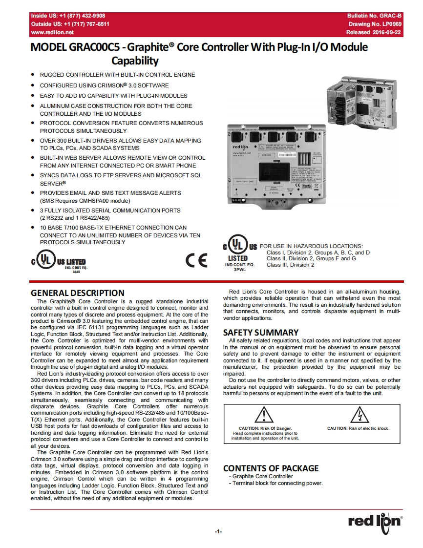 GraphiteCoreControllerProduct说明书手册