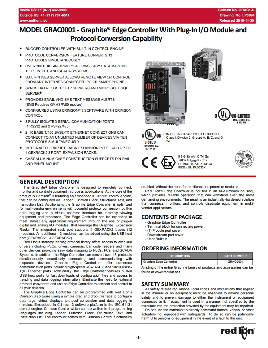GraphiteEdgeControllerProduct说明书手册