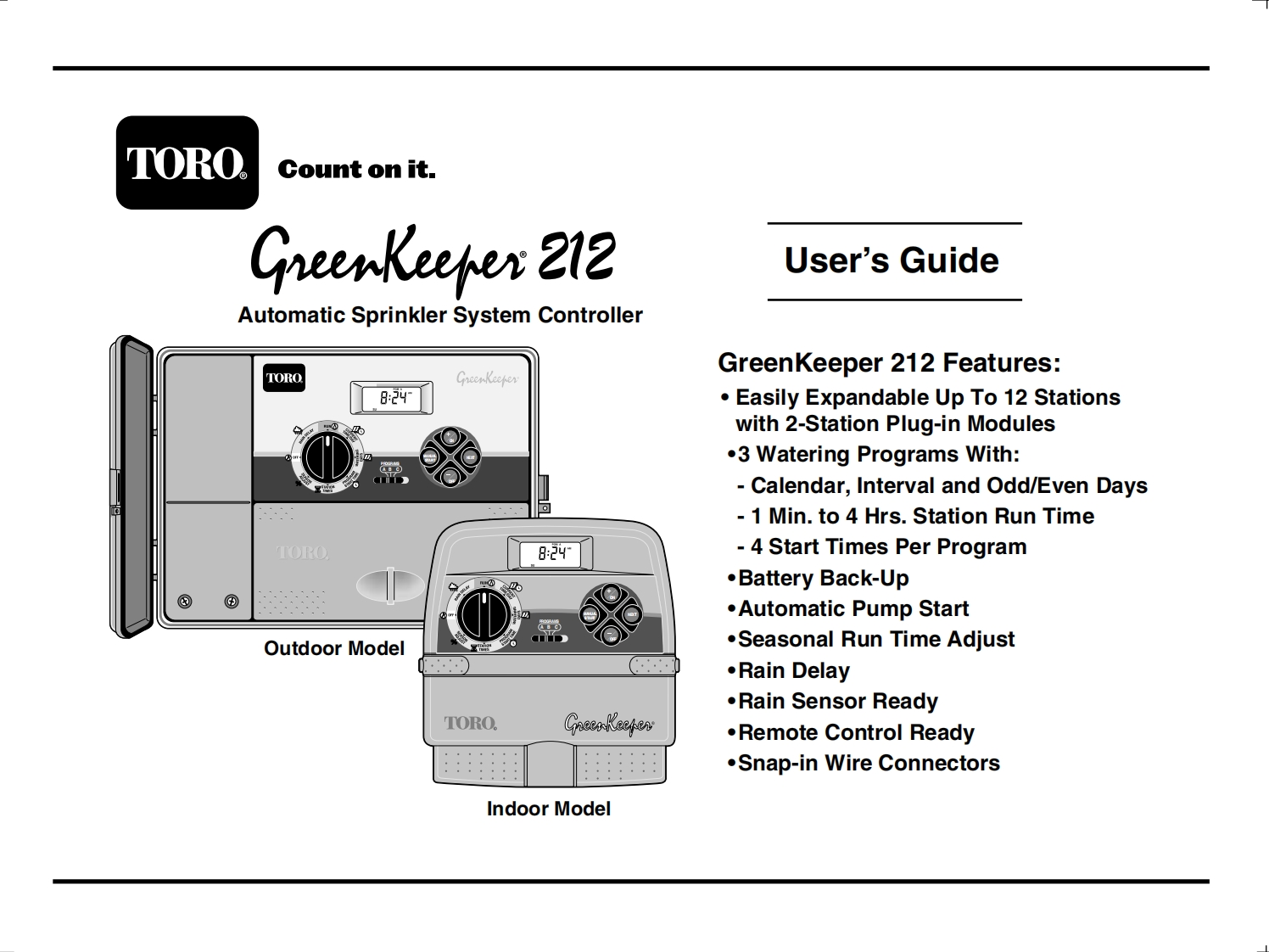 Greenskeeper-212-安装操作说明书手册