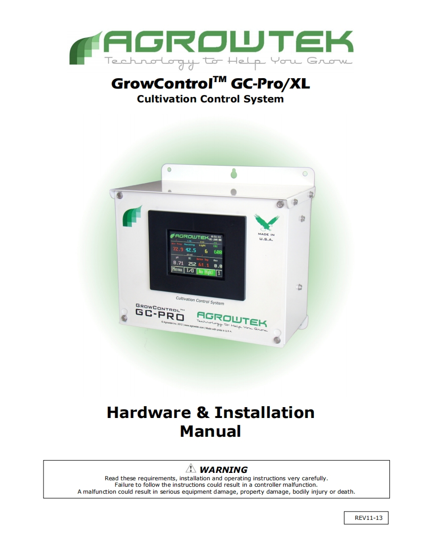 GrowControl_GC-Pro_安装调试说明书手册