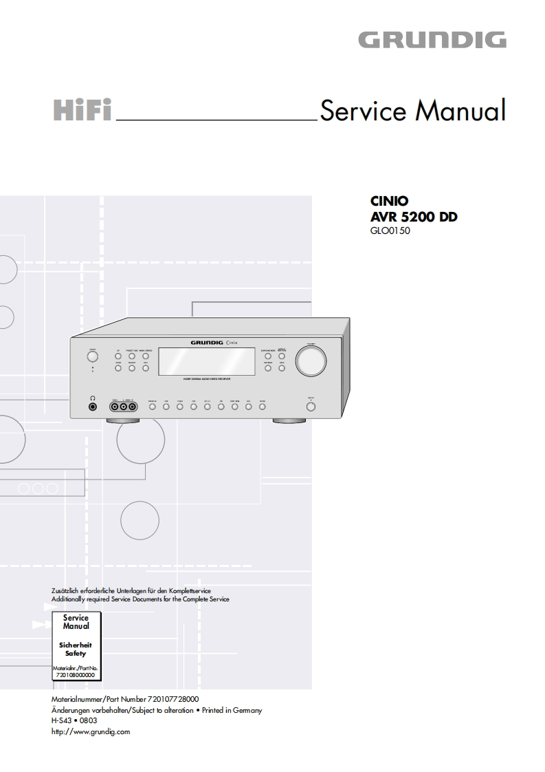 Grundig-AVR5200DD-avr-维修说明书手册含电器原理图