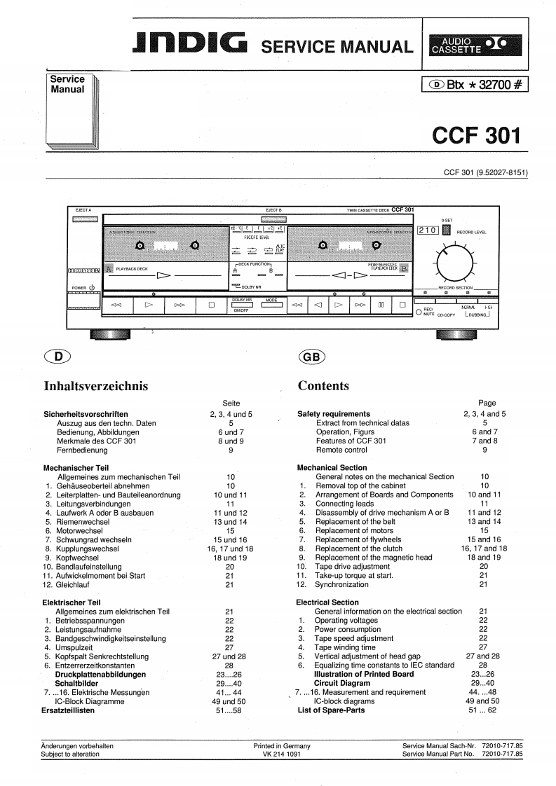 Grundig-CCF301-tape-电气原理图手册