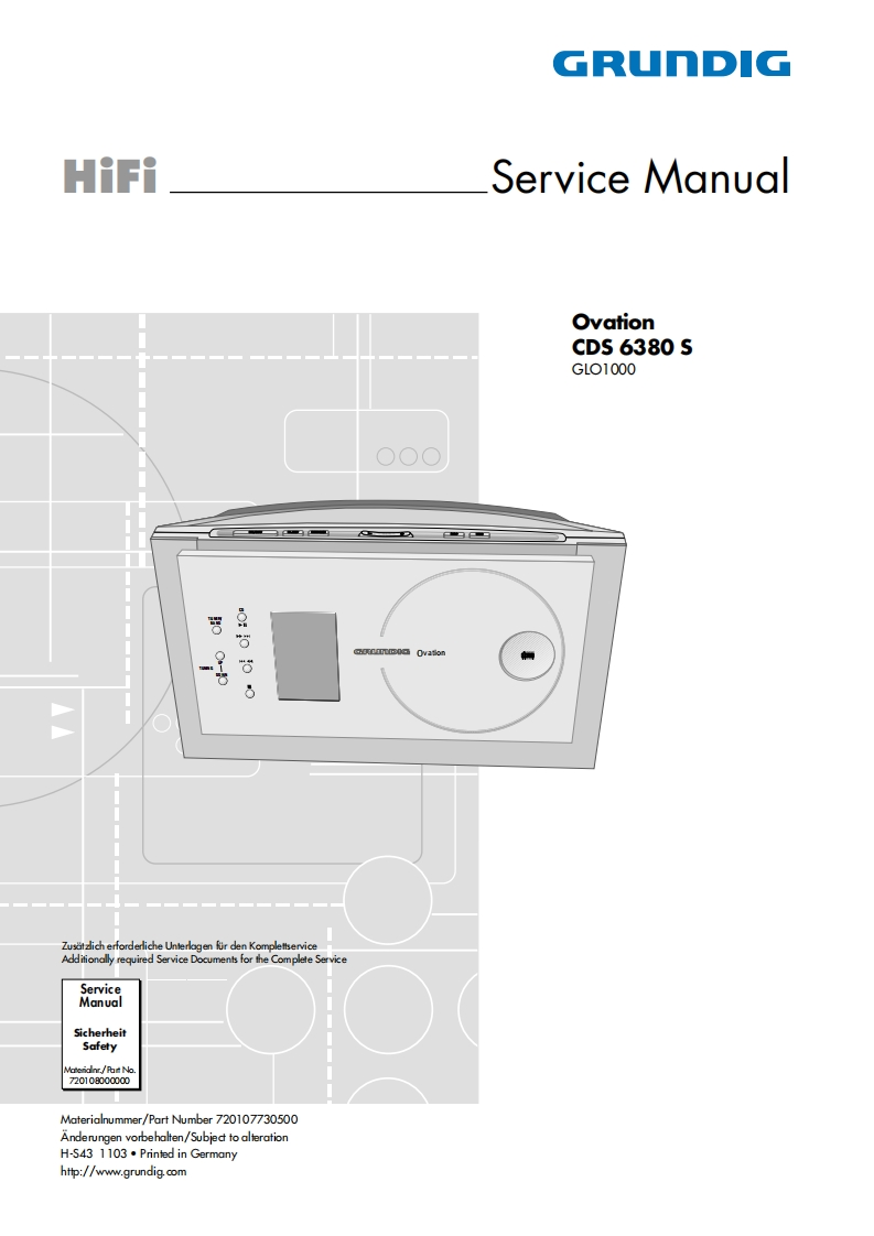 Grundig-CDS6380S-pr-维修说明书手册含电器原理图